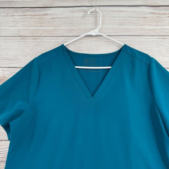 Figs‎ Casma Three Pocket Scrub Top Women's Size XL Pacific Blue - Picture 3 of 11